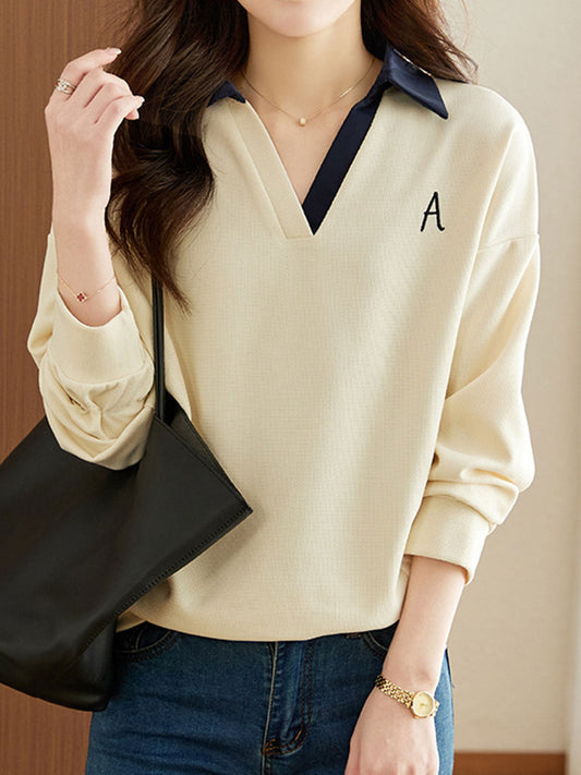 Bluza damska Ferdinanda | Casualowa bluza damska z dekoltem w szpic