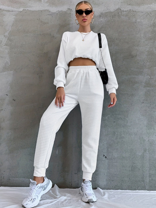 Zestaw sweter i spodnie dresowe Rachel Loungewear | Structured Crop