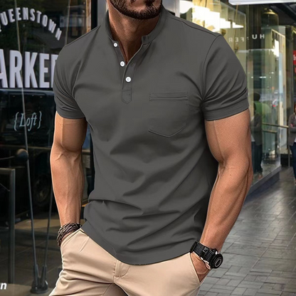 Elegancka męska koszulka polo z półkołnierzykiem