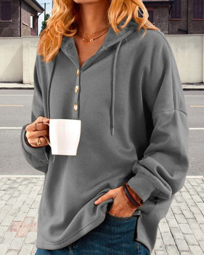 Bluza Oryssa | Przytulna bluza z kapturem z guzikami