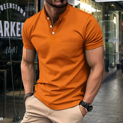 Elegancka męska koszulka polo z półkołnierzykiem