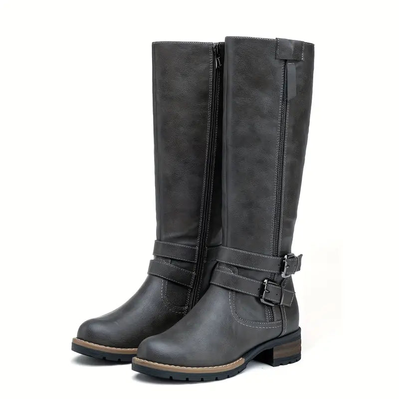 Elise - Skórzane wysokie buty