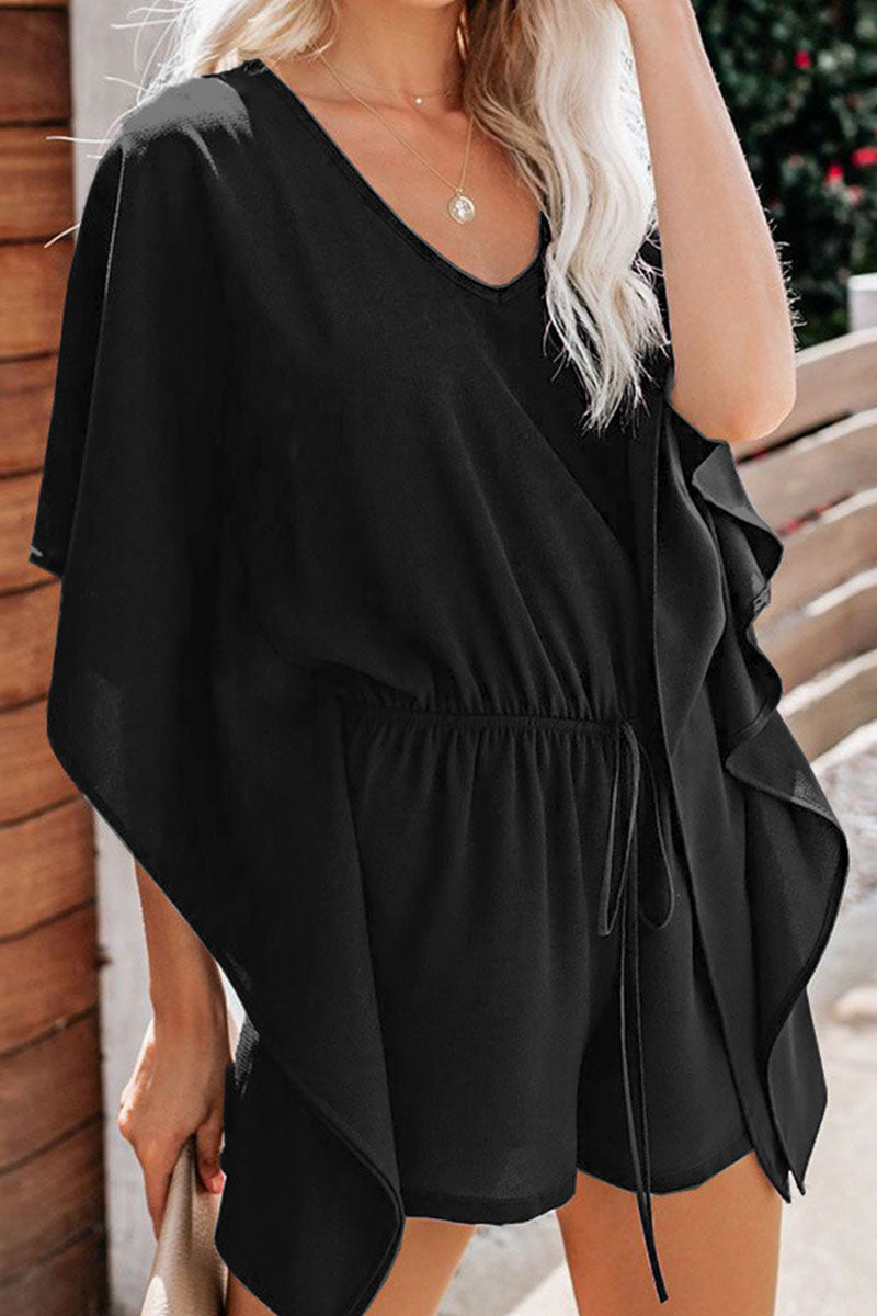 Fashion casualowe luźne kombinezony z wędzidełkiem i dekoltem w szpic (5 kolorów)