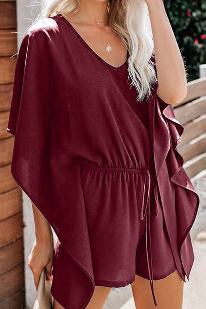 Fashion casualowe luźne kombinezony z wędzidełkiem i dekoltem w szpic (5 kolorów)
