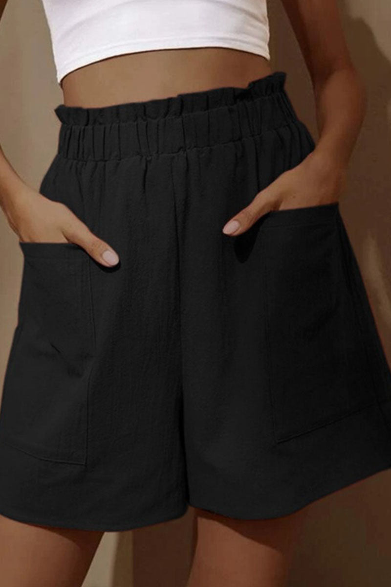 LD fashion casual solidna torba luźne spodnie z szeroką nogawką i wysokim stanem