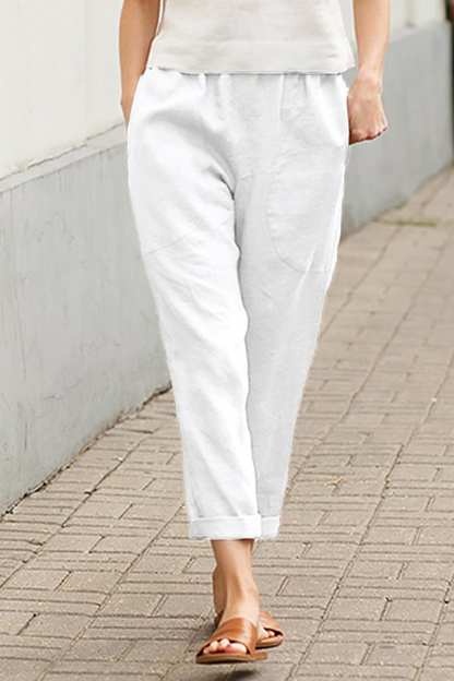 Spodnie Casual Mid Waist w jednolitym kolorze (7 kolorów)