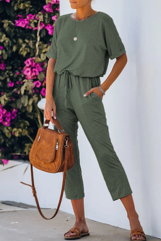 Casual simplicity gładkie kombinezony z dekoltem w szpic (5 kolorów)