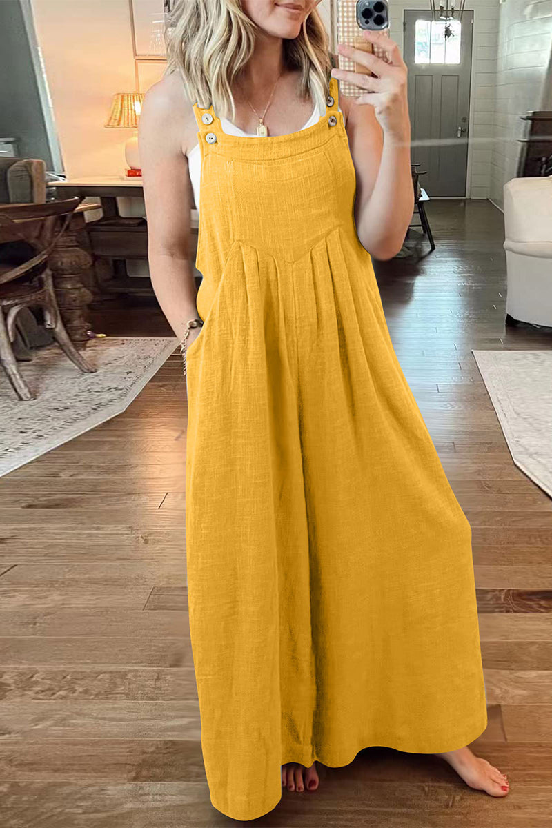 | Casual street solid-pochet collar loose jumpsuits (10 kolorów)