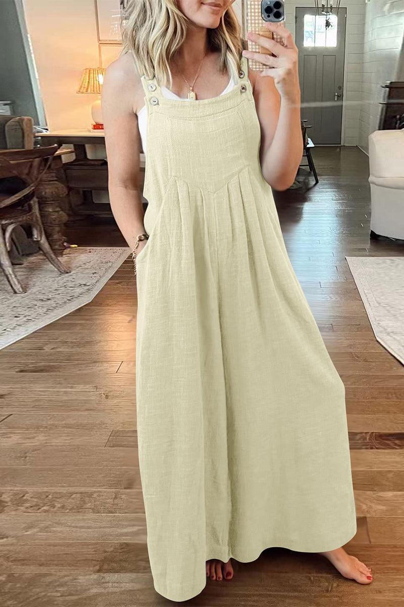 | Casual street solid-pochet collar loose jumpsuits (10 kolorów)