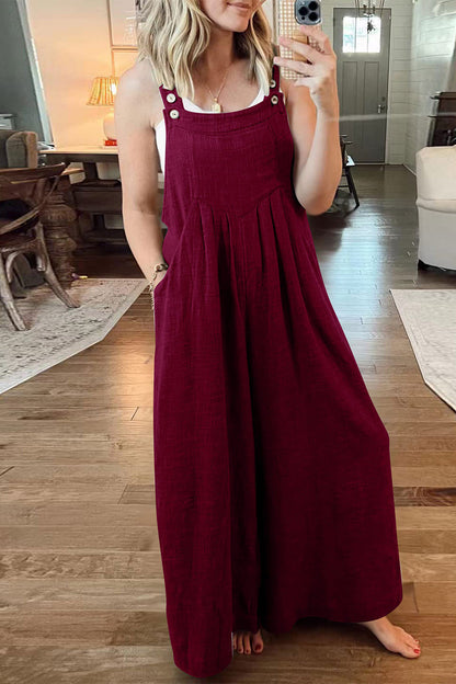 | Casual street solid-pochet collar loose jumpsuits (10 kolorów)