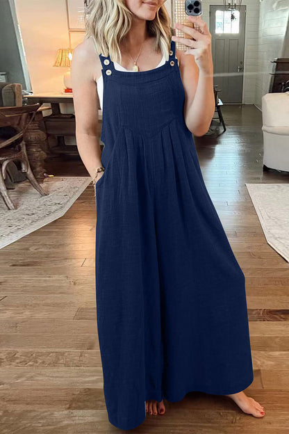 | Casual street solid-pochet collar loose jumpsuits (10 kolorów)