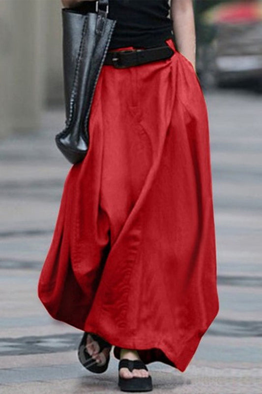 |CasualSimplicitySolidBeltlessLooseHighWaistTypeASolidColourTrousers(5kolorów)