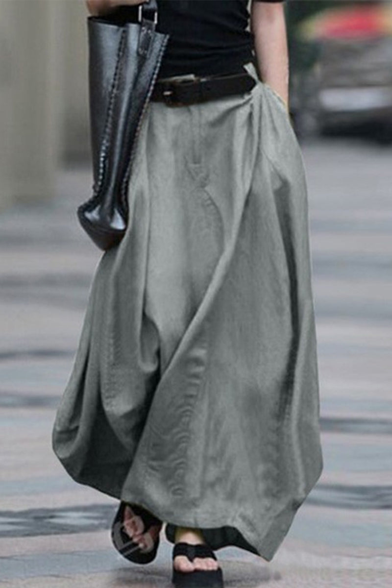 |CasualSimplicitySolidBeltlessLooseHighWaistTypeASolidColourTrousers(5kolorów)