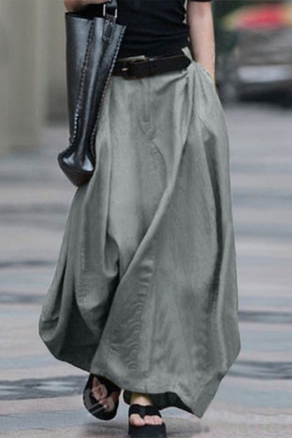 |CasualSimplicitySolidBeltlessLooseHighWaistTypeASolidColourTrousers(5kolorów)