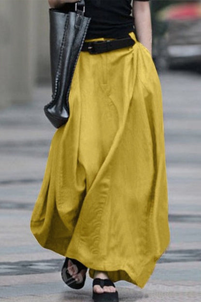 |CasualSimplicitySolidBeltlessLooseHighWaistTypeASolidColourTrousers(5kolorów)