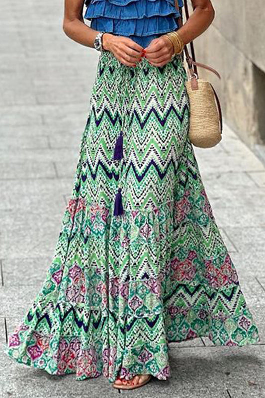 Casual Street Floral String Self Lace Loose High Waist Type A W pełni drukowane spodnie