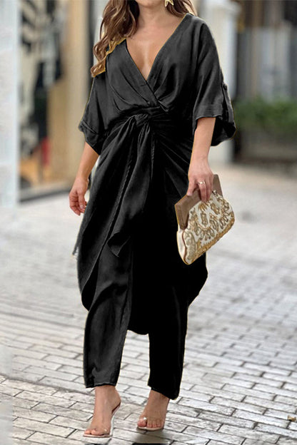 | Casual Solid Frenulum V Neck Regular Jumpsuits (3 kolory)