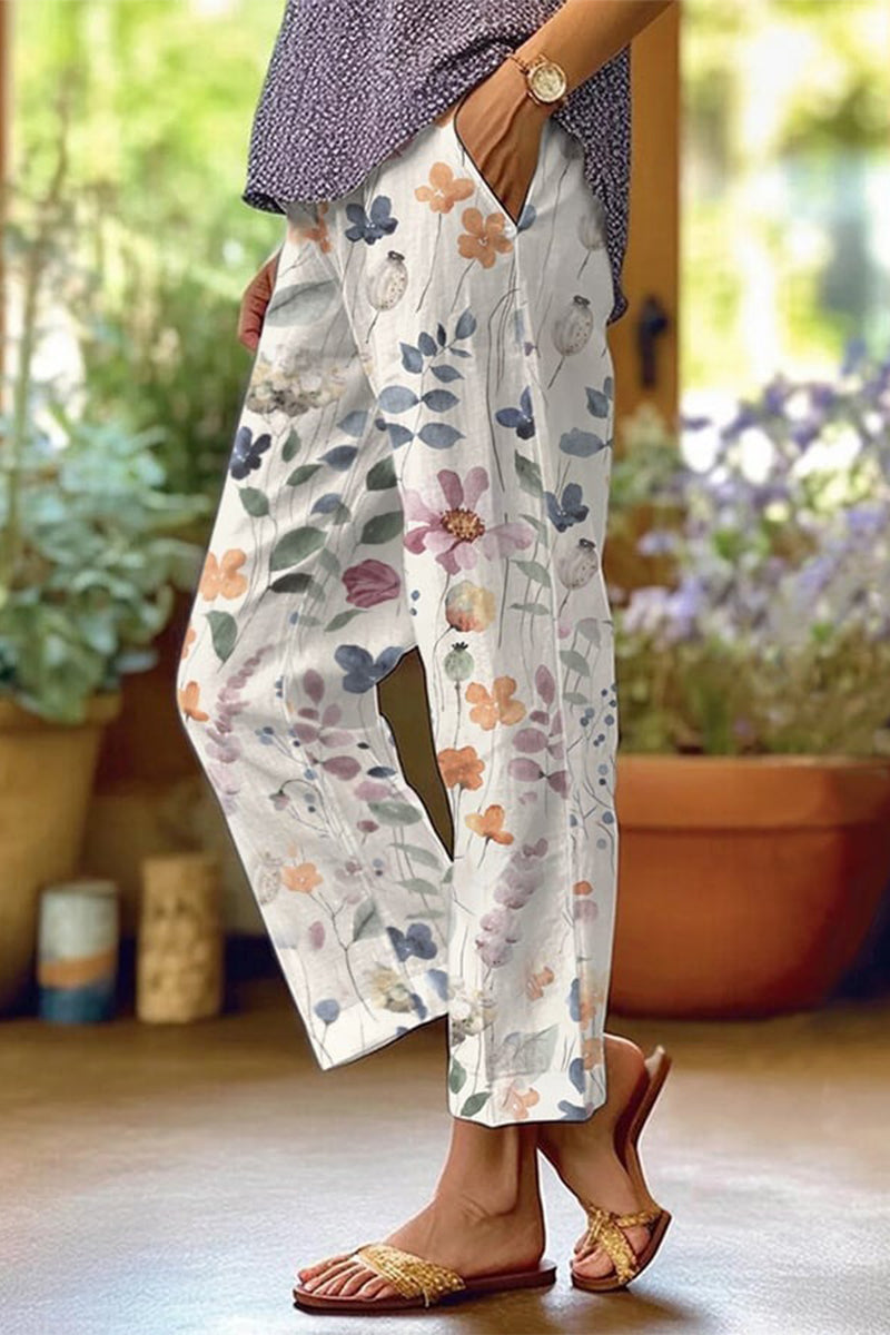 Stroje kąpielowe LD Floral Patchwork Loose Mid Waist Straight Full Print (6 kolorów)