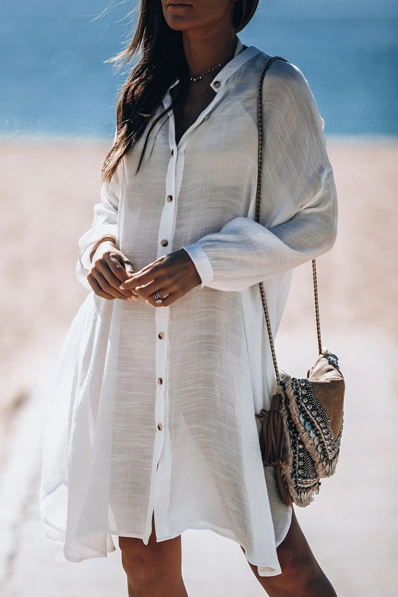 / Casual Holiday Solid-Colour Buckle Sea-Through Swim Pants Up (5 kolorów)