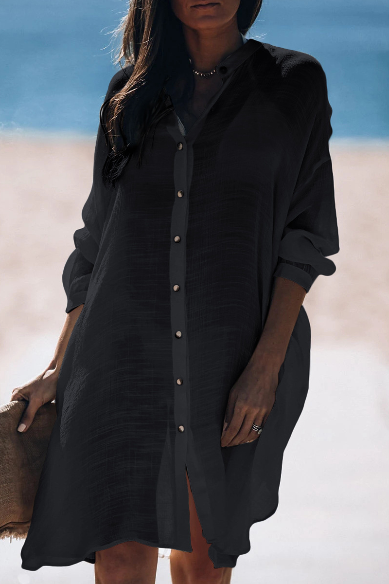 / Casual Holiday Solid-Colour Buckle Sea-Through Swim Pants Up (5 kolorów)