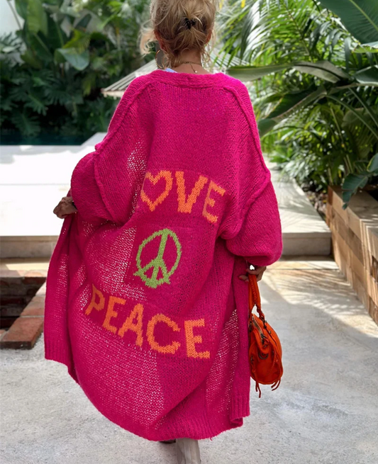 Ariana - Przytulny damski kardigan w stylu peace and love