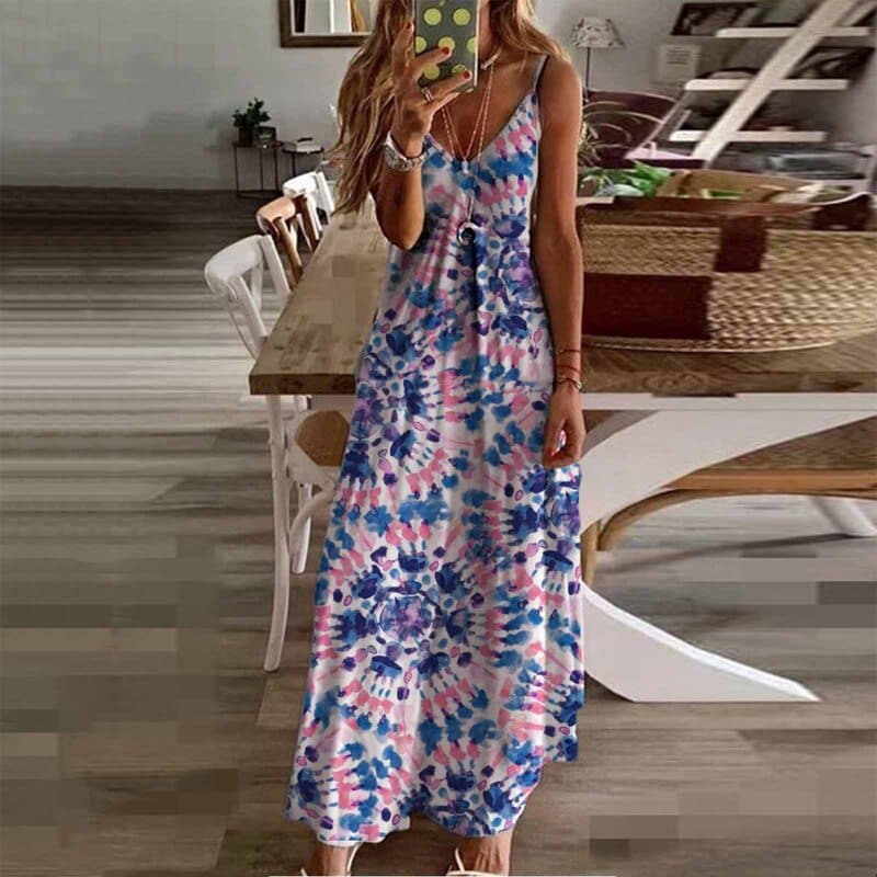 Louna - Modna sukienka maxi bez rękawów