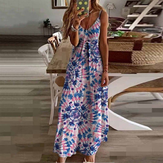 Louna - Modna sukienka maxi bez rękawów