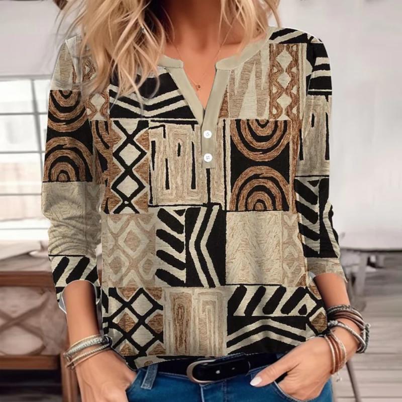 RILEY | Bluzka vintage z abstrakcyjnym nadrukiem