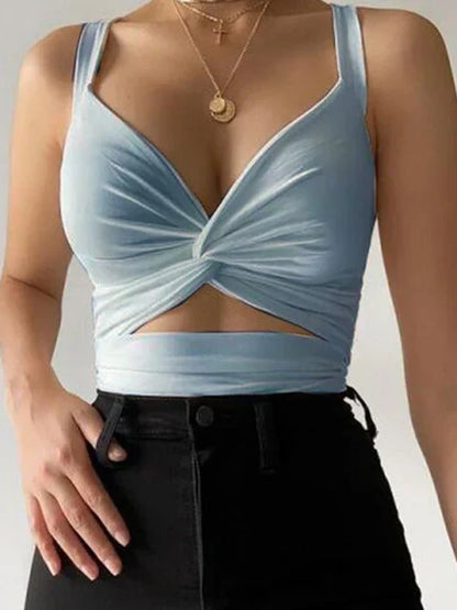 damskie crop topy bez rękawów krótkie sexy moda