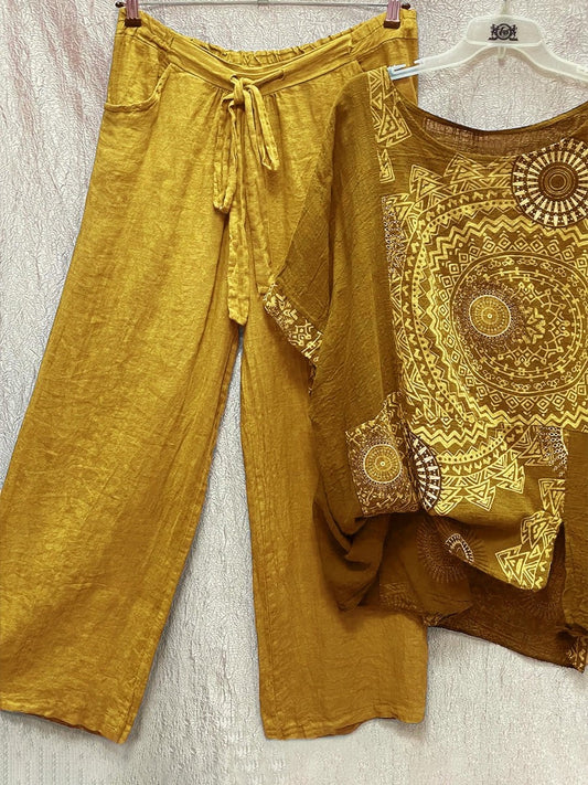 | Dwuczęściowy zestaw z luźnym nadrukiem w stylu bohemy