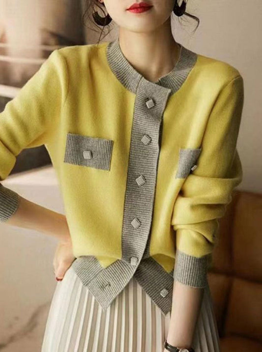 Verline Cardigan | Retro patchworkowy kardigan z dzianiny