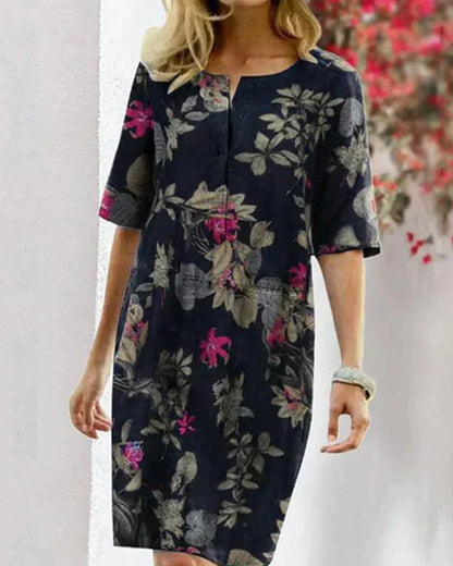 Julia - Letnia sukienka z eleganckim nadrukiem