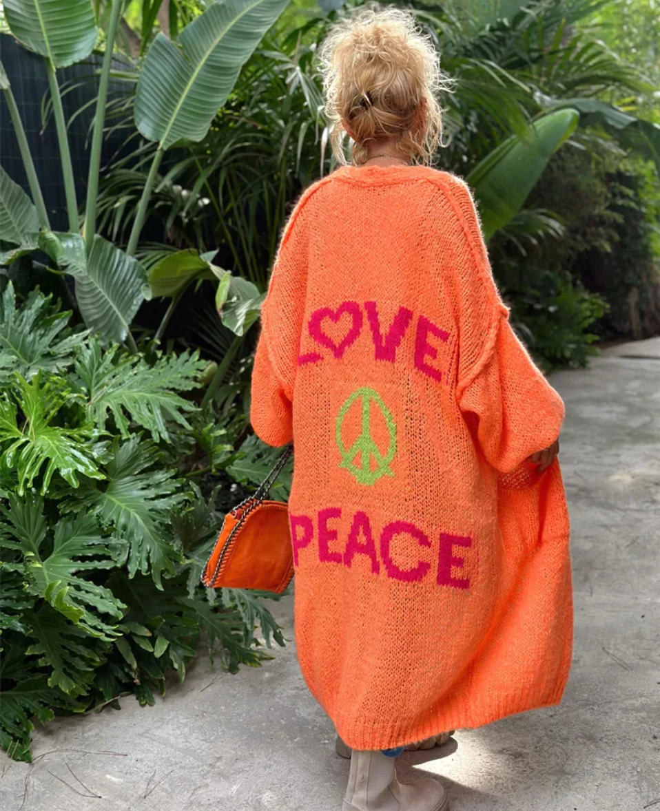 Ariana - Przytulny damski kardigan w stylu peace and love
