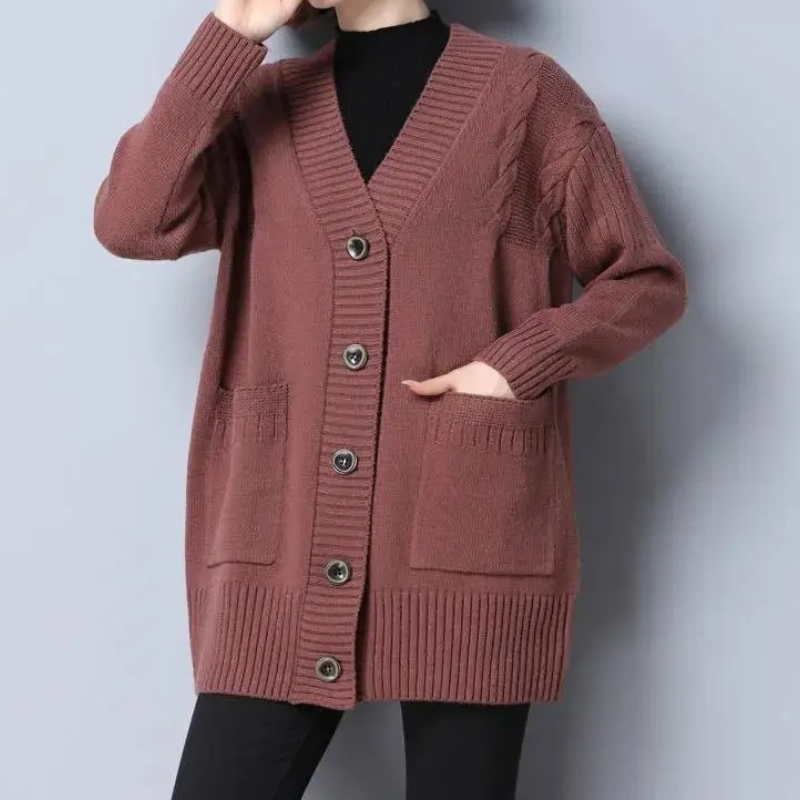 Annique Cardigan | Wełniany kardigan damski z dekoltem w szpic