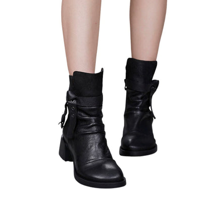 Bonita - Skórzane buty damskie w stylu vintage