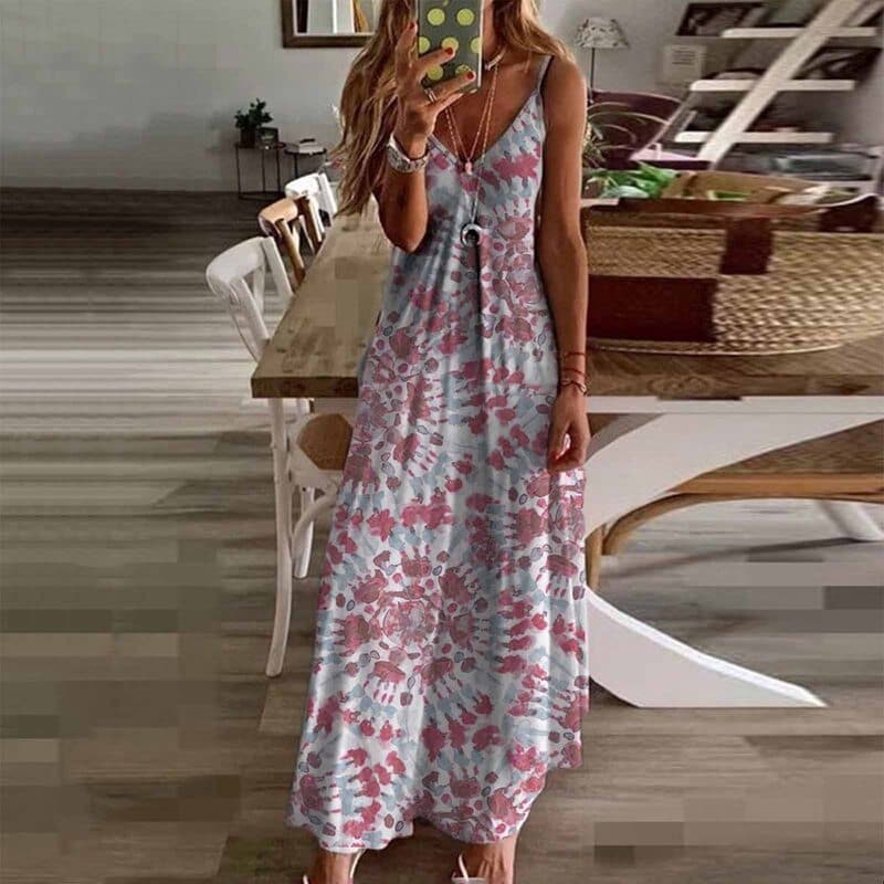Louna - Modna sukienka maxi bez rękawów