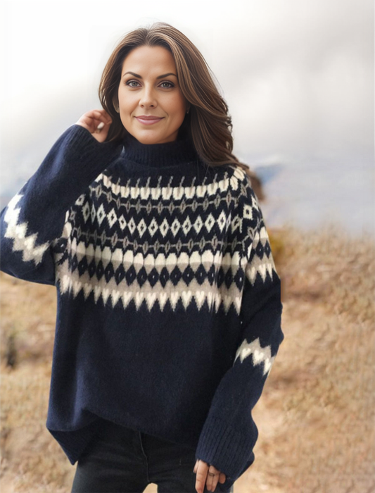 Valentia - Elegancki sweter z nadrukiem dla kobiet