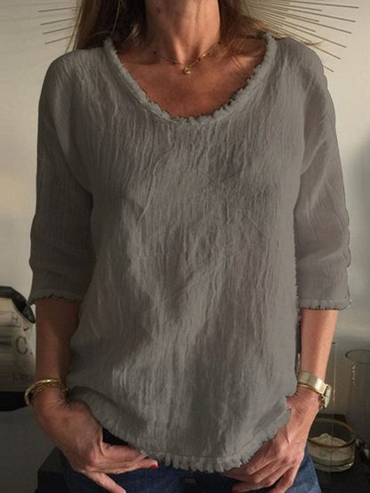 VALERIE | Lniany top o luźnym kroju
