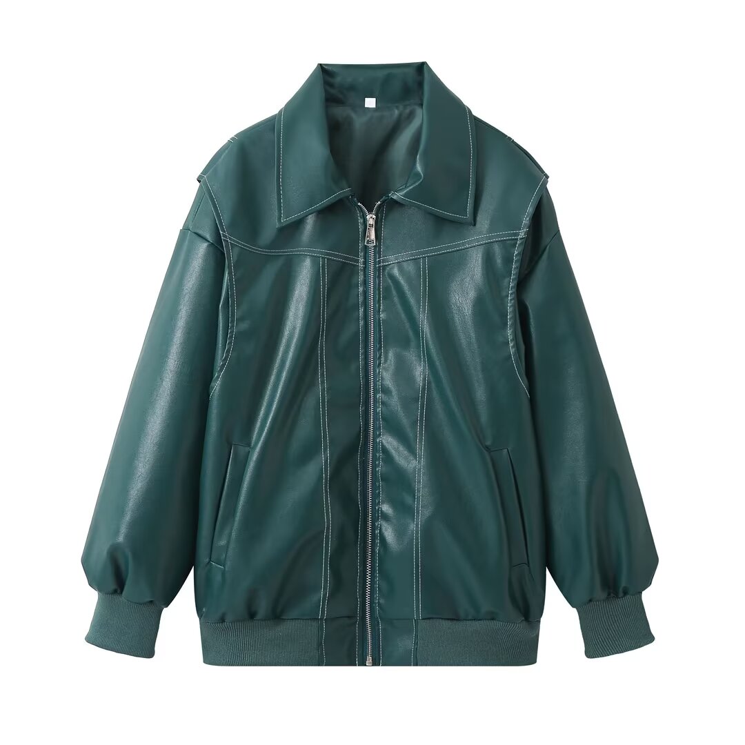 Élodie - Skórzana kurtka oversize