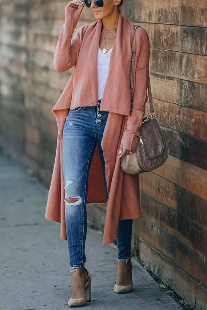 Ursina Cardigan | Długi dzianinowy otwarty kardigan