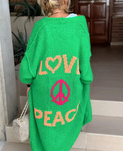 Ariana - Przytulny damski kardigan w stylu peace and love