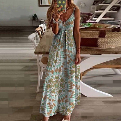 Louna - Modna sukienka maxi bez rękawów