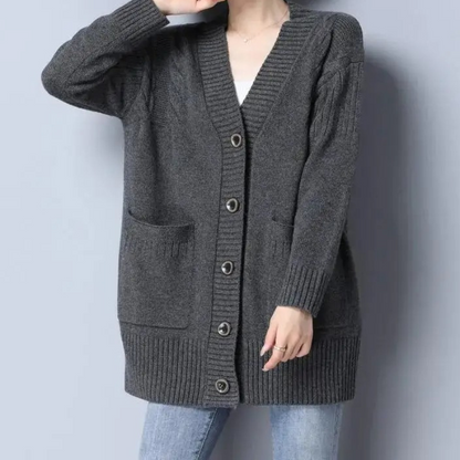 Annique Cardigan | Wełniany kardigan damski z dekoltem w szpic