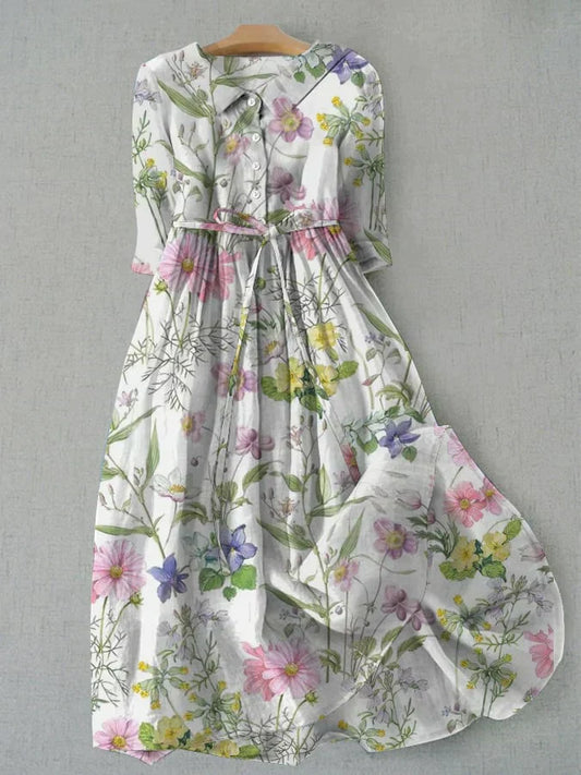 Julia - kwiatowy nadruk botaniczny w stylu vintage dla kobiet