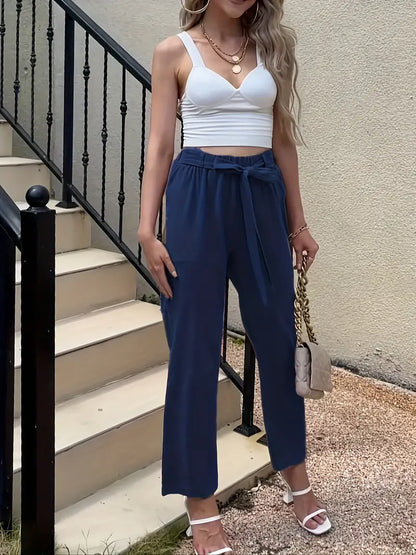 Thalia - Damskie spodnie do salonu z zapięciem na guziki