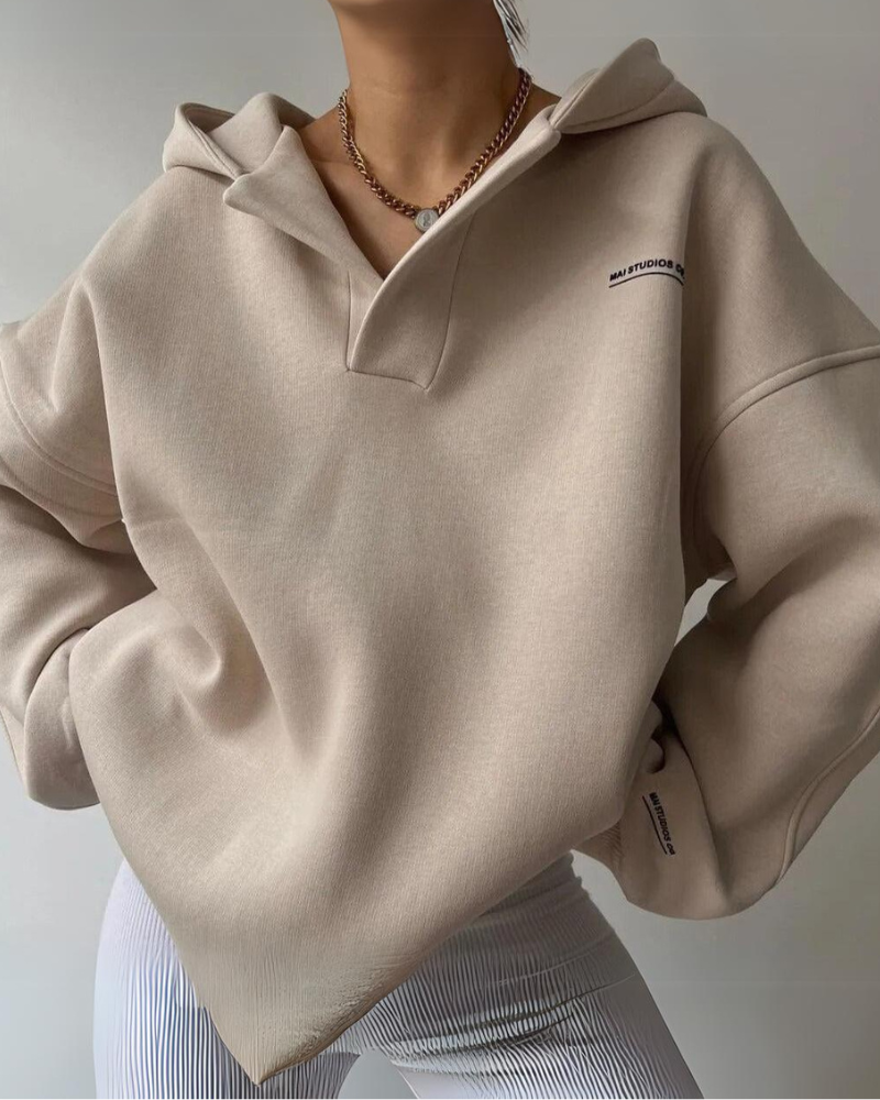 Bluza Shanna | Casual Oversize V-Neck z nadrukiem - idealna na jesień/zimę