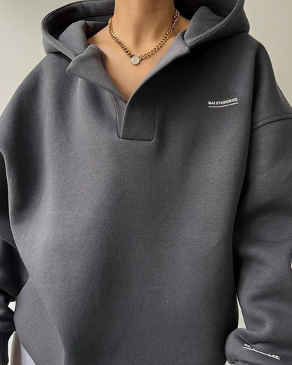 Bluza Shanna | Casual Oversize V-Neck z nadrukiem - idealna na jesień/zimę
