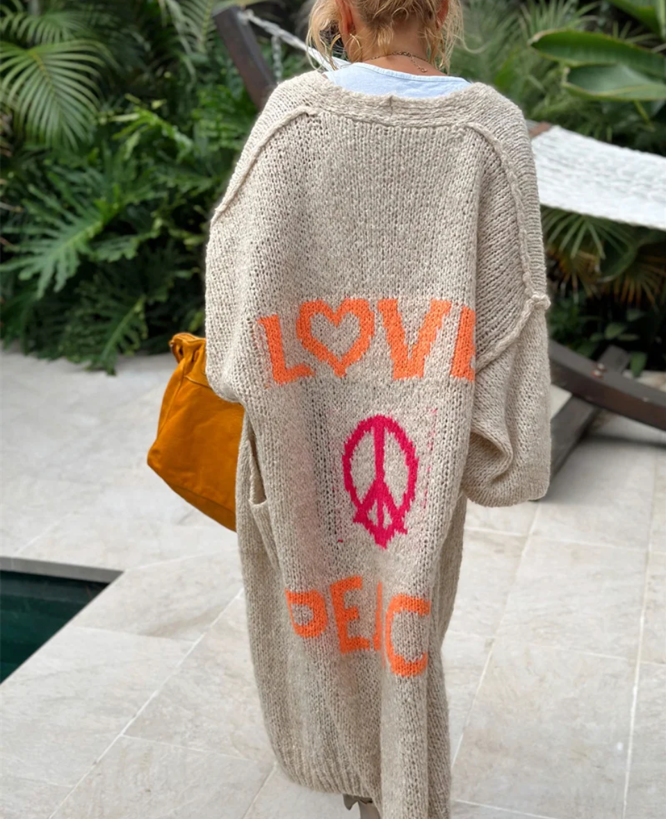 Ariana - Przytulny damski kardigan w stylu peace and love