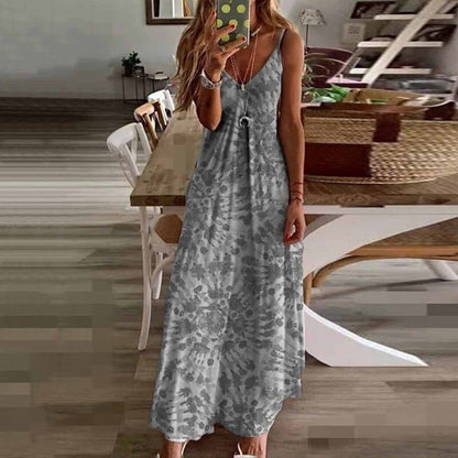 Louna - Modna sukienka maxi bez rękawów