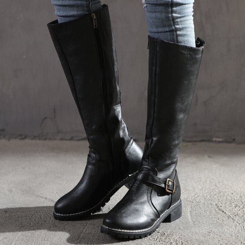Martha - Wysokie skórzane buty dla kobiet
